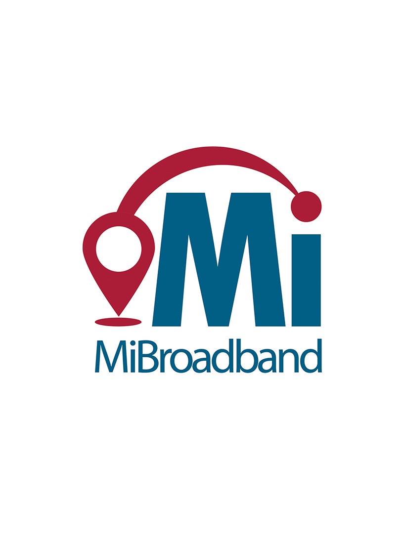 my broadband logo, mi with wireless symbol